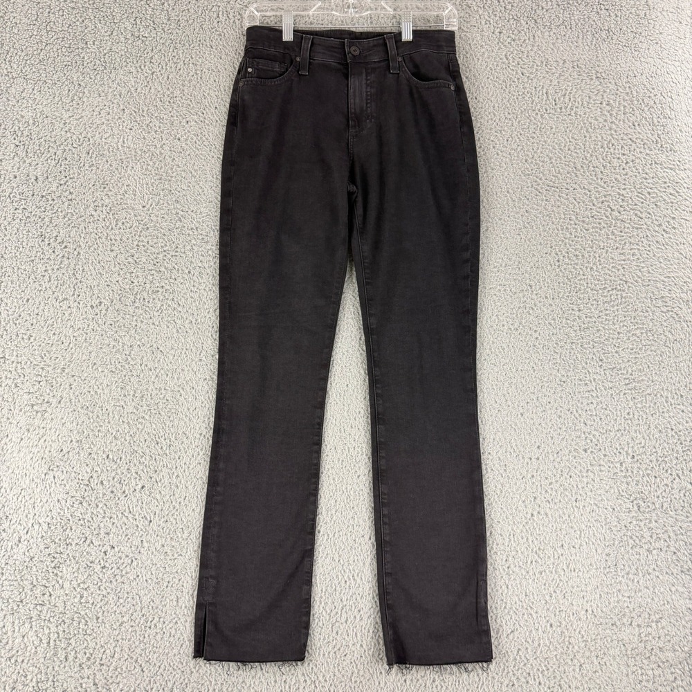 AG Adriano Goldschmied The Mari Jeans Women 25R Black High Rise Straight Raw Hem